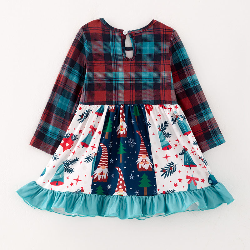 （In Stock G7-5-1）Girls Christmas Print Dress