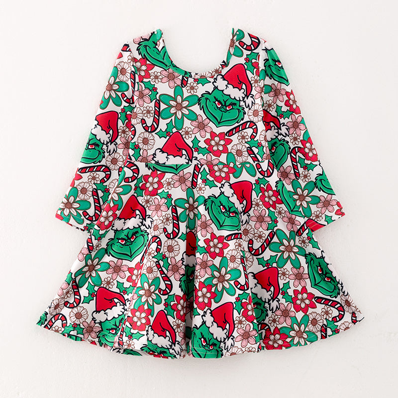 （Pre Order）Girls Christmas Print Dress