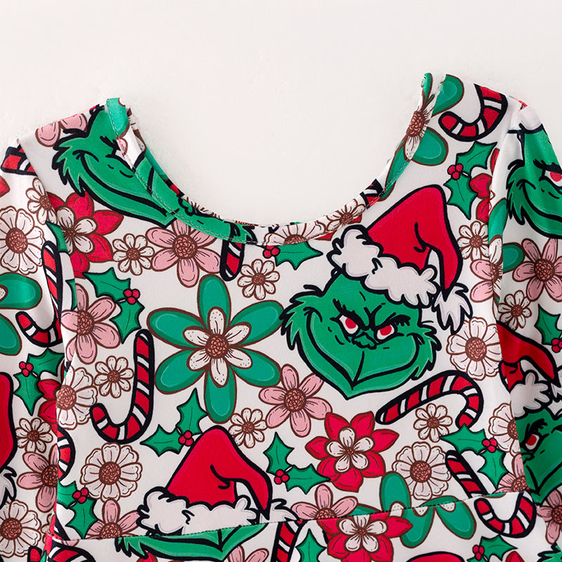 （Pre Order）Girls Christmas Print Dress