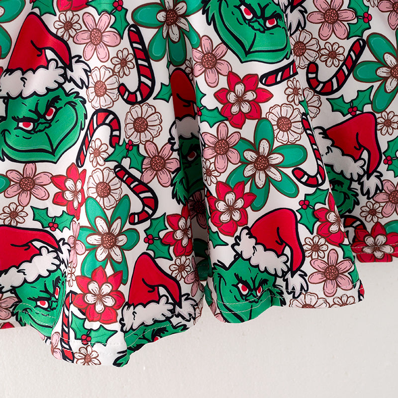 （Pre Order）Girls Christmas Print Dress