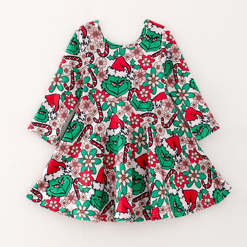 （Pre Order）Girls Christmas Print Dress