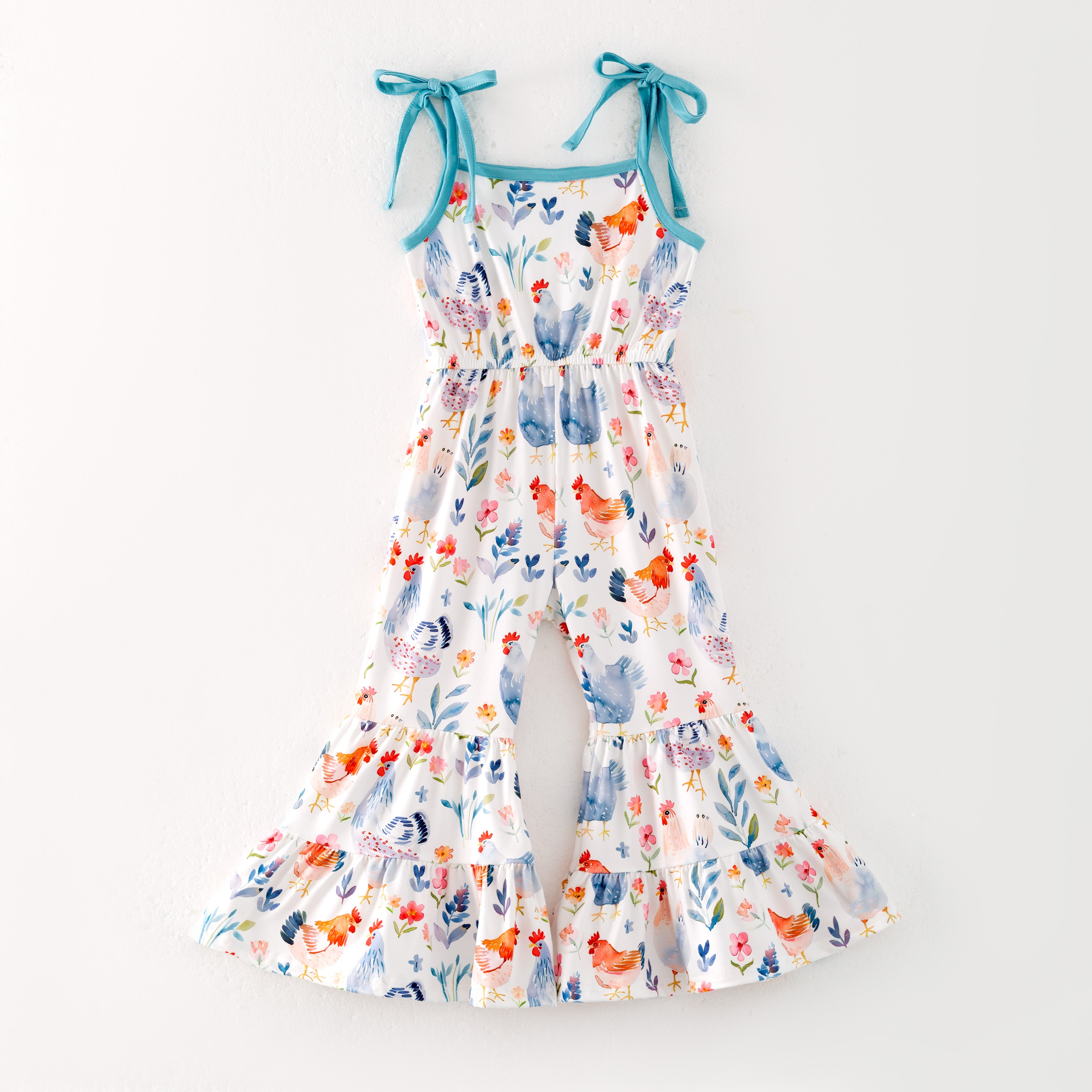 （Pre Order）Girls Spring and Summer Print Suspender Jumpsuit