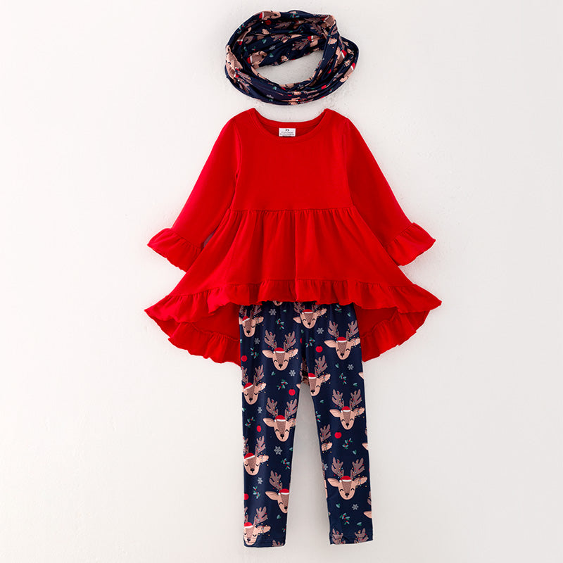 （Pre Order）Girls Christmas Print Outfit Set