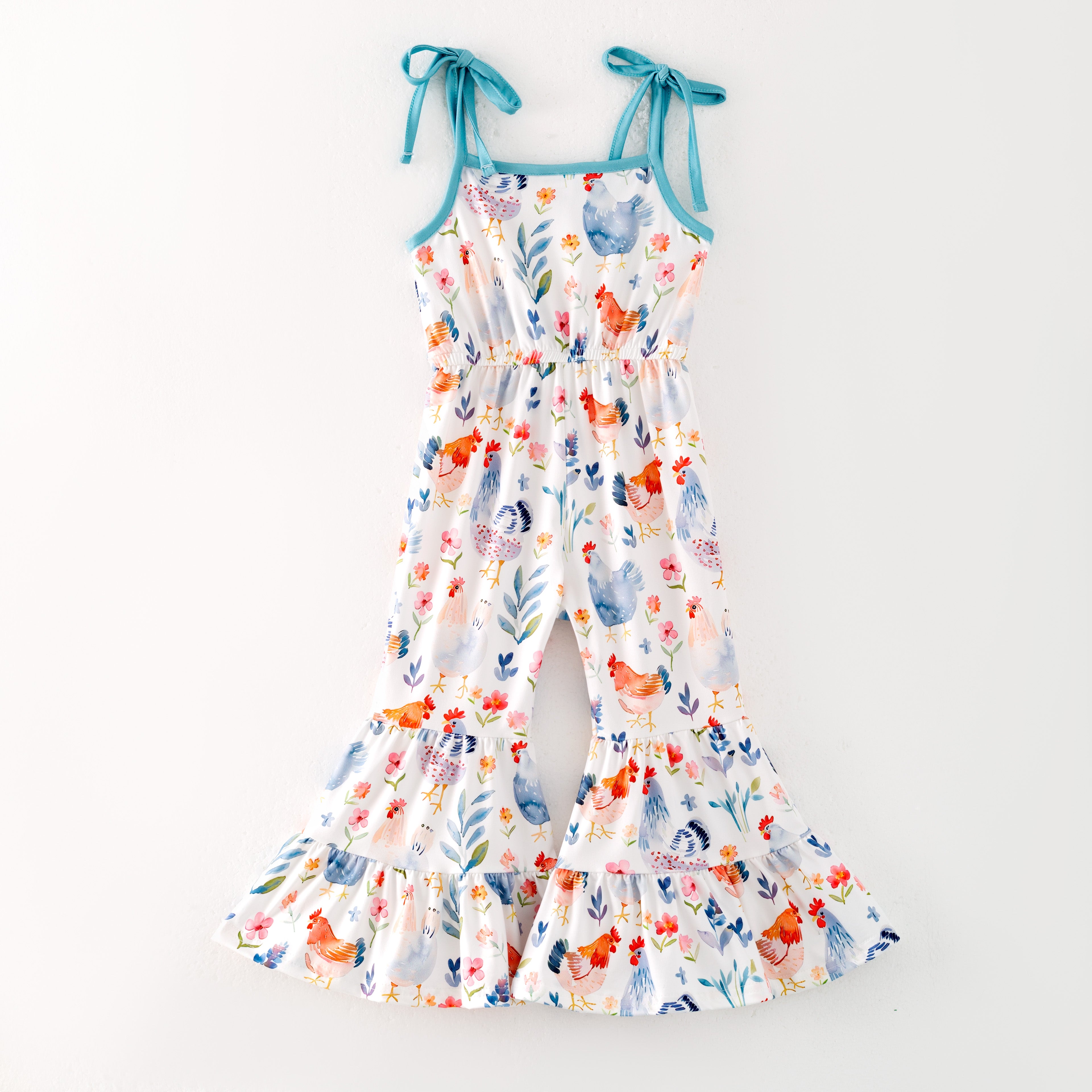 （Pre Order）Girls Spring and Summer Print Suspender Jumpsuit