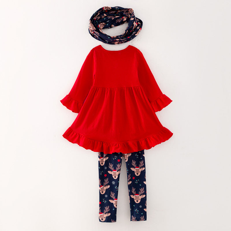 （Pre Order）Girls Christmas Print Outfit Set