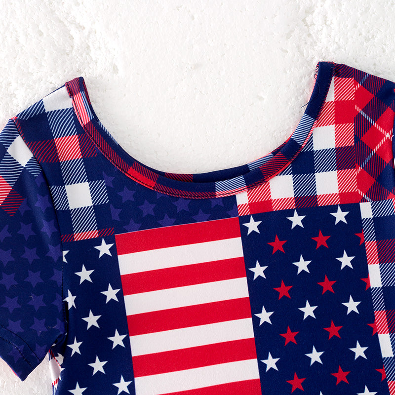 （In Stock）Girls Patriotic Print Dress