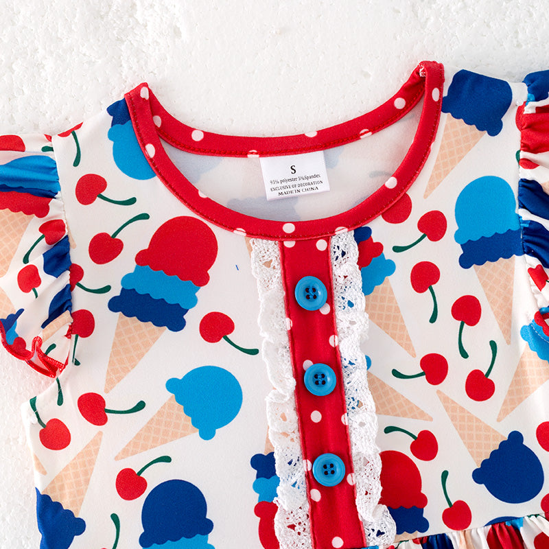 （In Stock）Girls Patriotic Print Dress