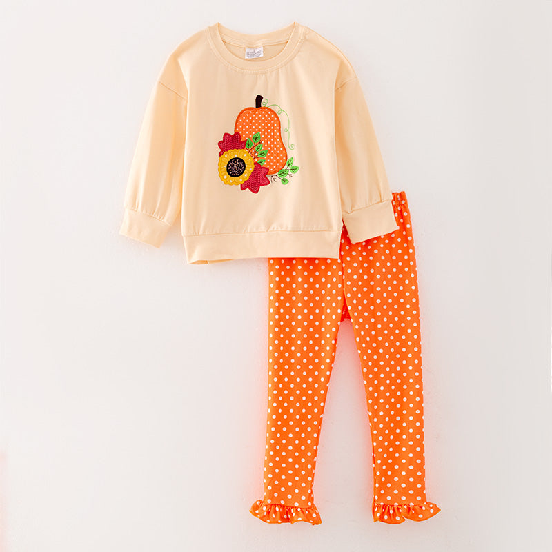 （In Stock L27-2-1）Girls Thanksgiving Print Outfit Set