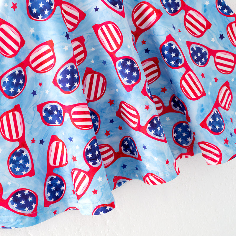 （In Stock）Girls Patriotic Print Dress