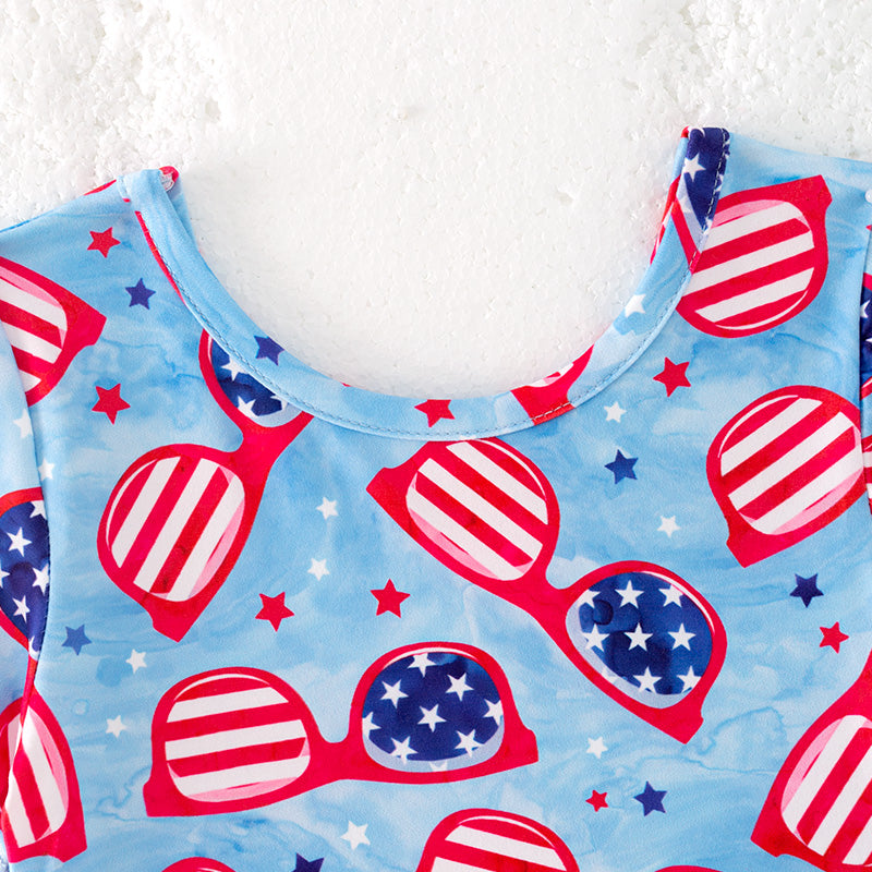 （In Stock）Girls Patriotic Print Dress