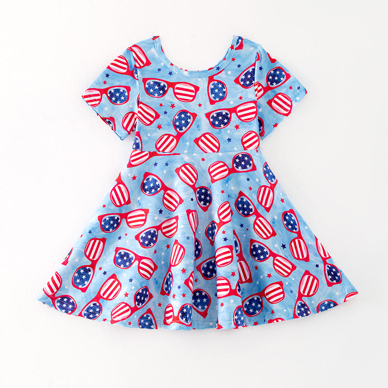 （In Stock）Girls Patriotic Print Dress