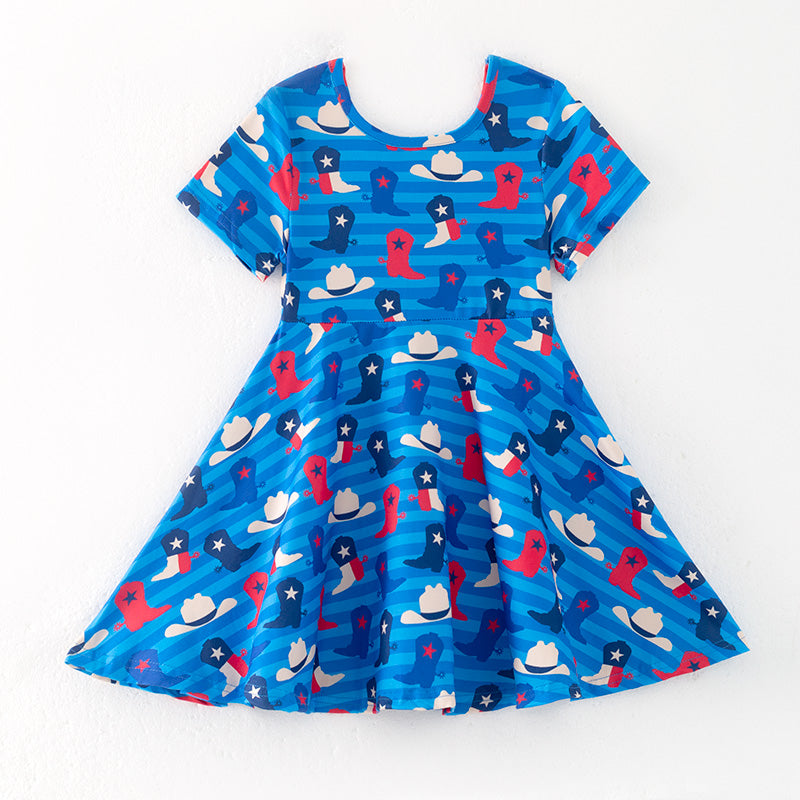 （In Stock）Girls Patriotic Print Dress