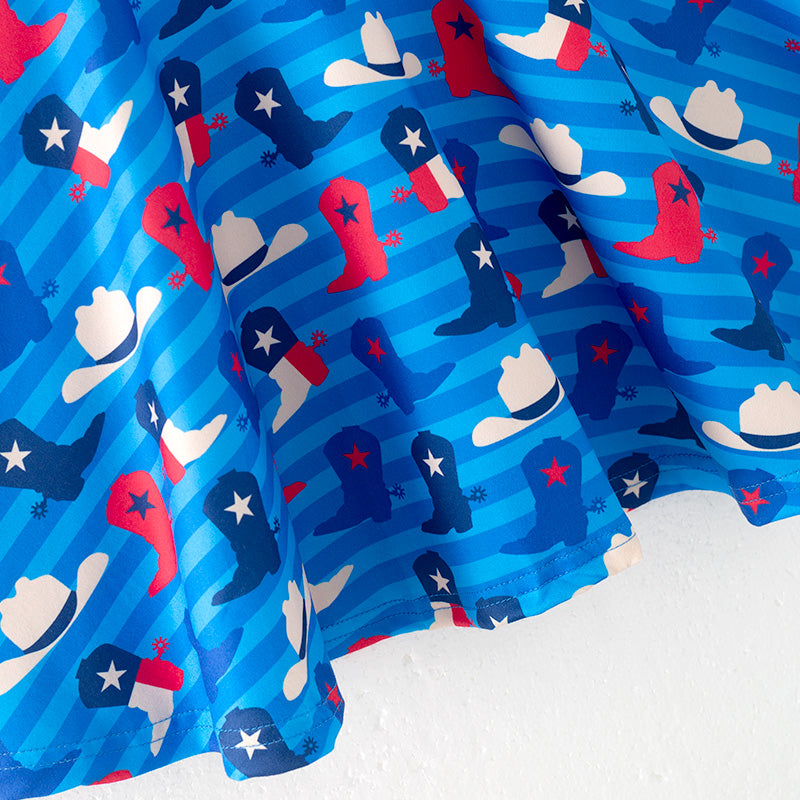 （In Stock）Girls Patriotic Print Dress