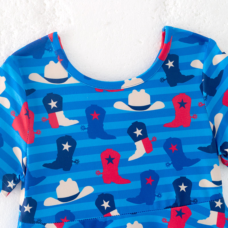 （In Stock）Girls Patriotic Print Dress