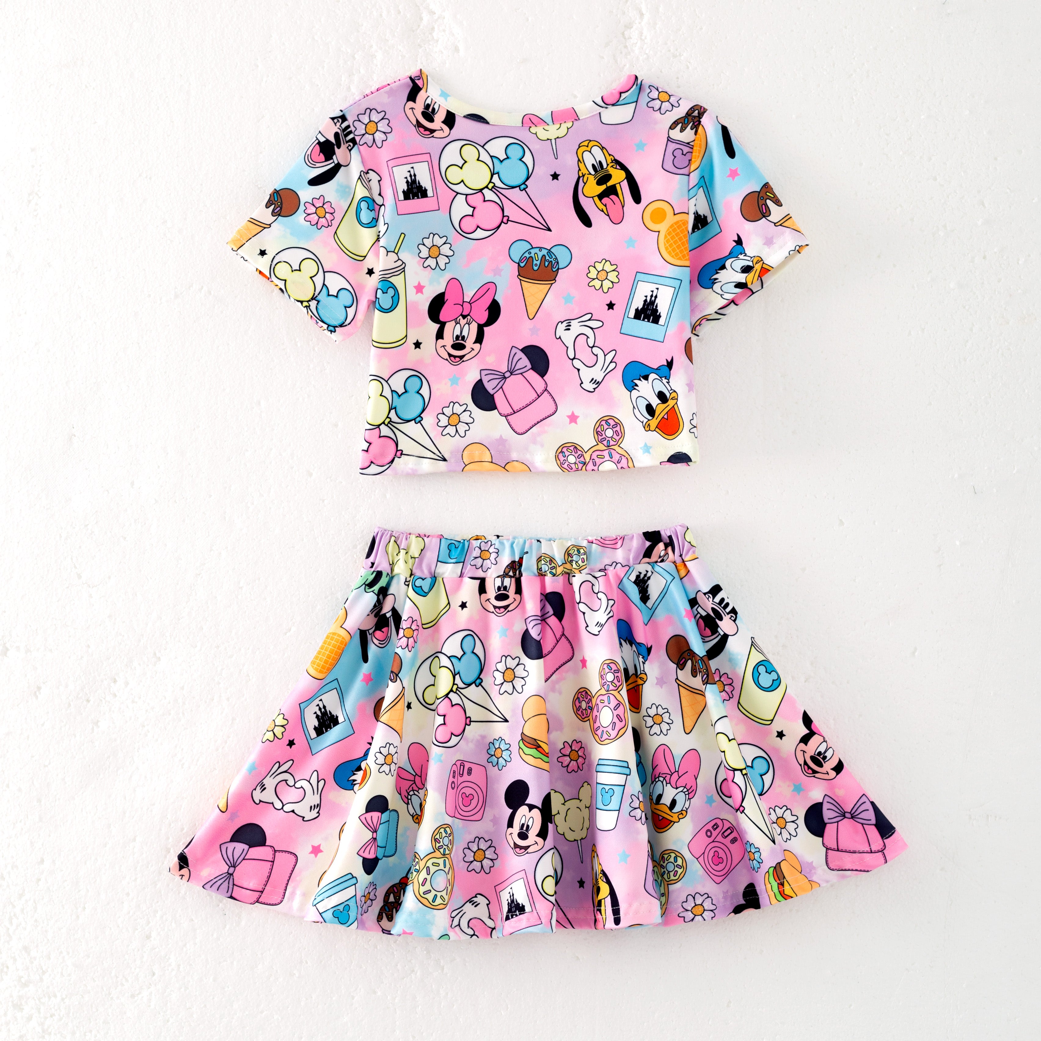 （Pre Order）Girls Cute Cartoon Character Print Skirt Set