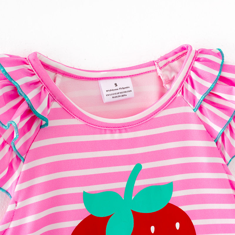 Hot Pink Stripe Strawberry Print Dress