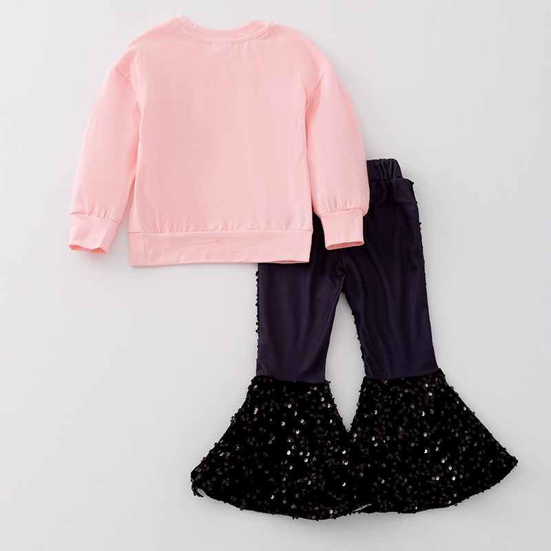 （In Stock L31-4-1）Girls Fall "Be Kind To Yourself" Cotton Top Velvet Pants Set