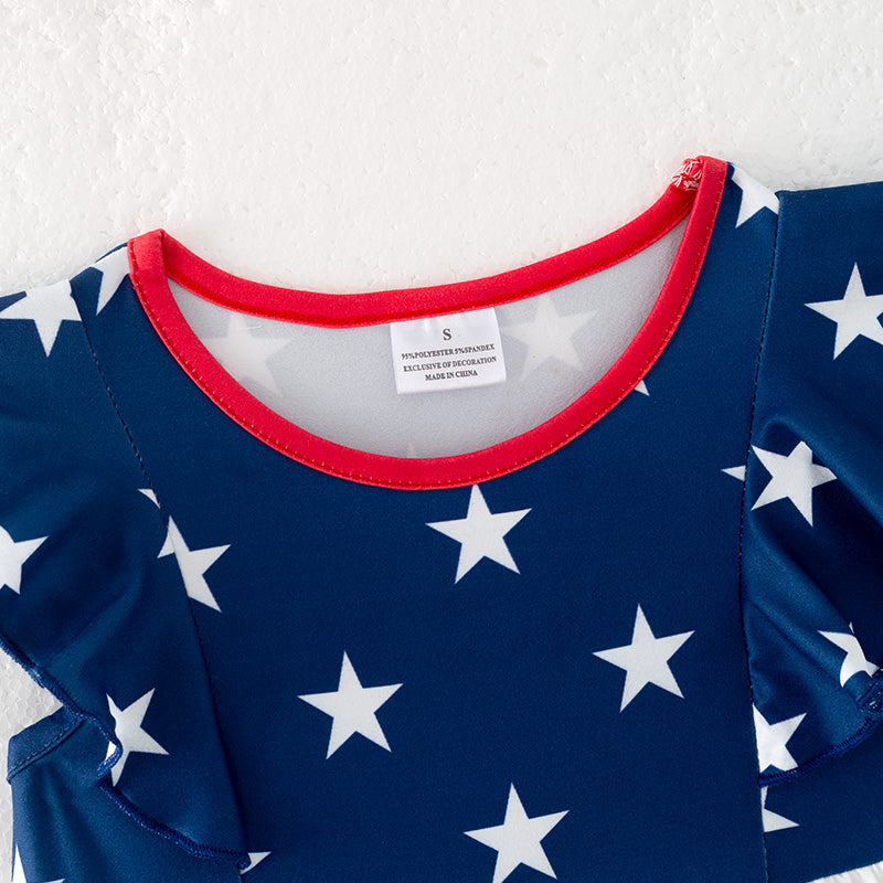 （In Stock）Girls Patriotic Print Dress