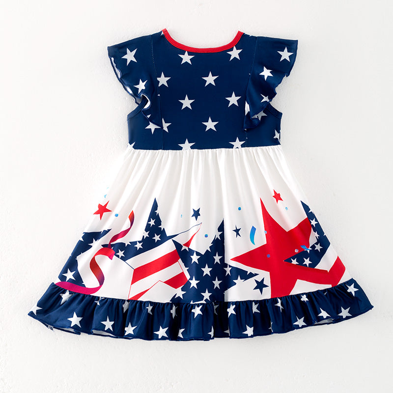 （In Stock）Girls Patriotic Print Dress