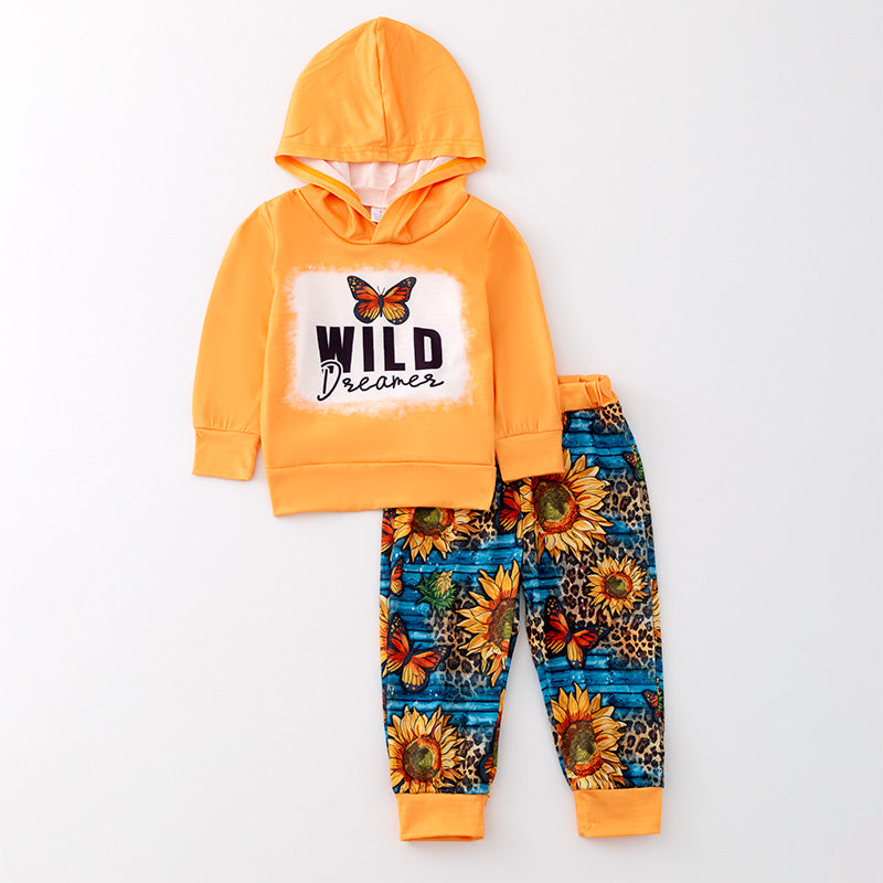 （In Stock E02-02-02）Girls Fall “Wild Dream” Print Outfit Set