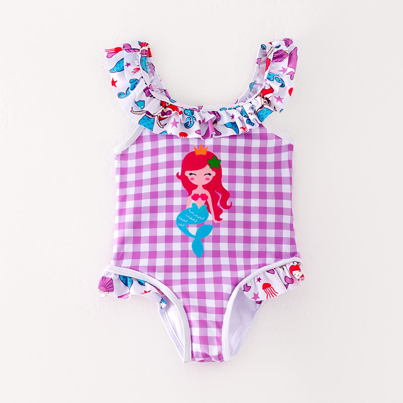 （In Stock）Girls Summer Mermaid Print Swimsuit