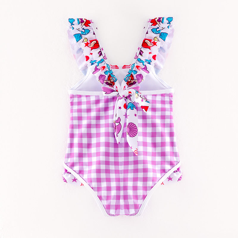 （In Stock）Girls Summer Mermaid Print Swimsuit