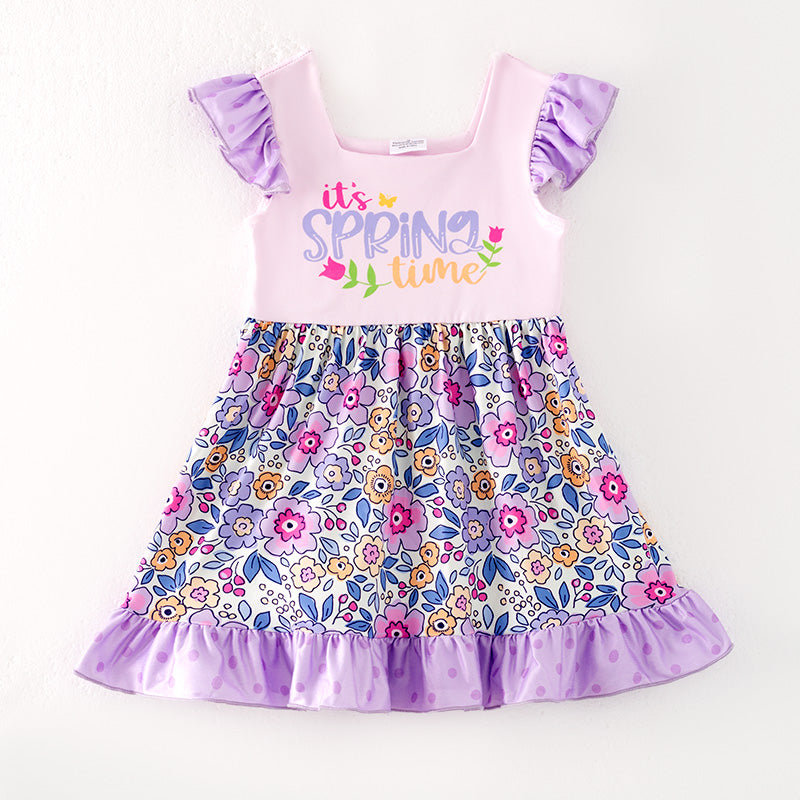 （In Stock）Girls Spring Time Print Dress