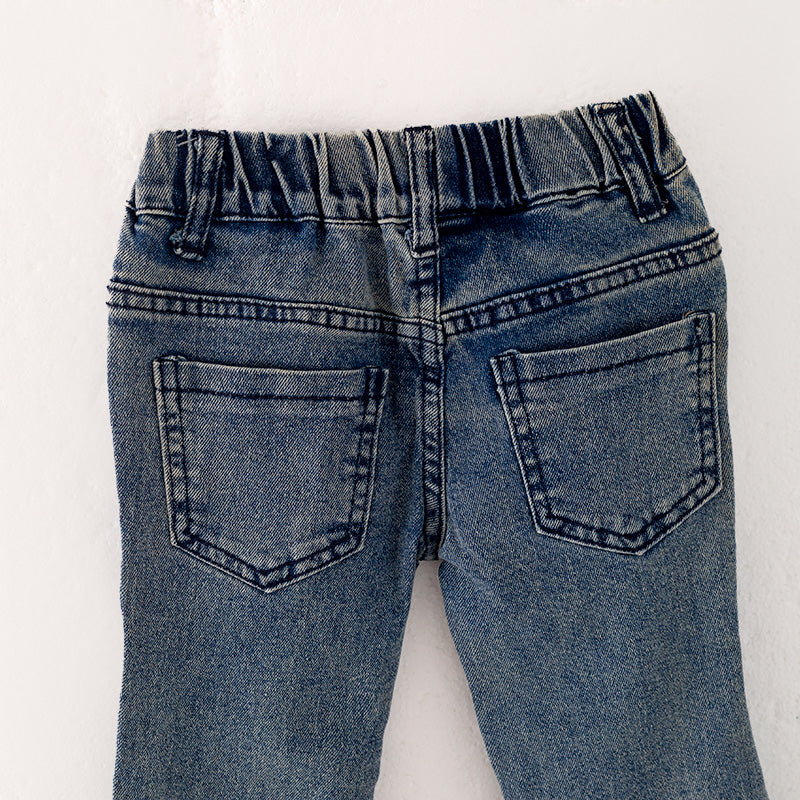 （In Stock L08-01-01）Girls Christmas Flared Jeans