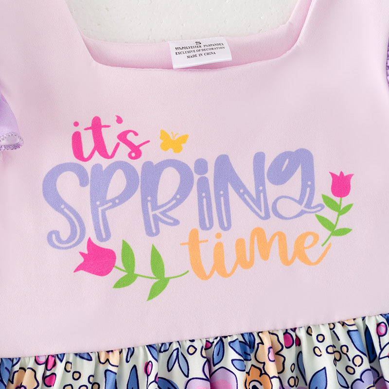 （In Stock）Girls Spring Time Print Dress