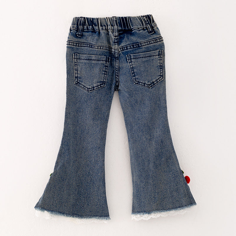 （In Stock L08-01-01）Girls Christmas Flared Jeans