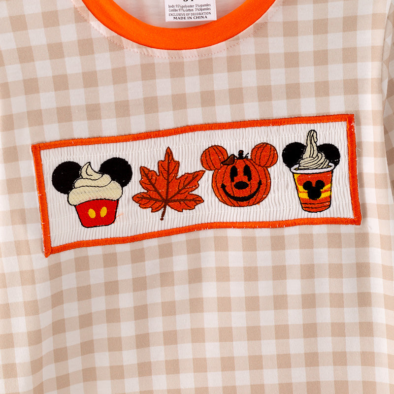 （In Stock L3-1-3）Boys Halloween Cartoon Embroided Outfit Set