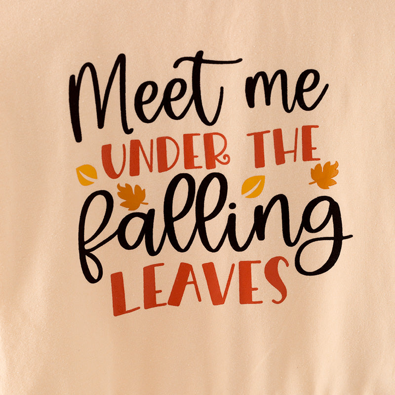 （In Stock E28-2-1）Girls Fall MEET ME UNDER THE FALLING LEAVES Print Top