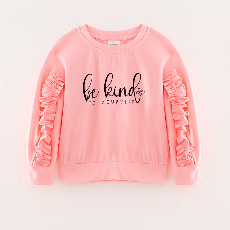 （In Stock E28-3-2）Girls Fall BE KIND Print Top