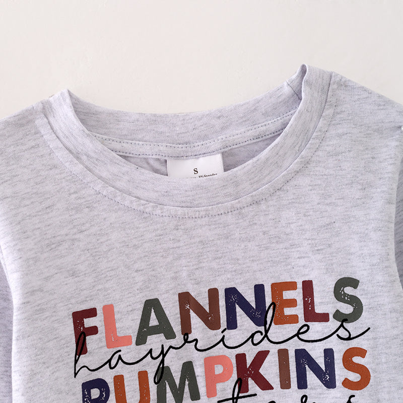 （In Stock L23-01-02）Girls Thanksgiving Print Top