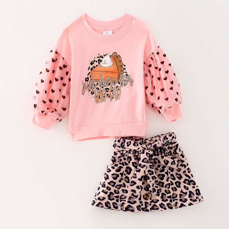 （In Stock Q01-05-02）Girls Thanksgiving Print Skirt Set