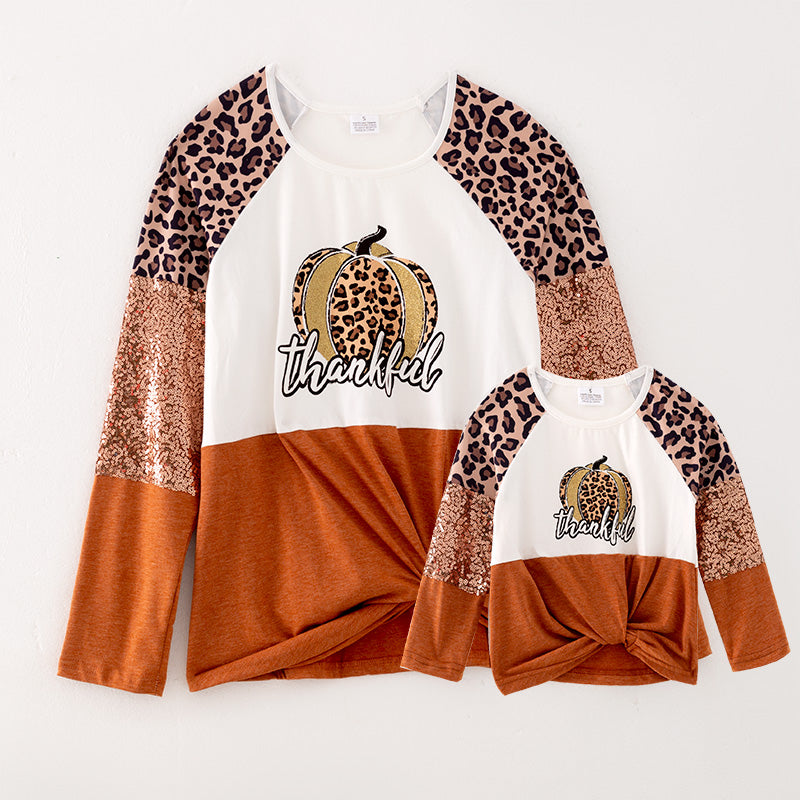 （In Stock L21-04-02）Mommy and Me Leopard Print Top