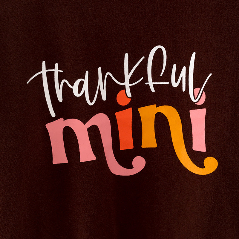 （In Stock L19-04-01）Mommy and Me “thankful MAMA and MINI” Print Top