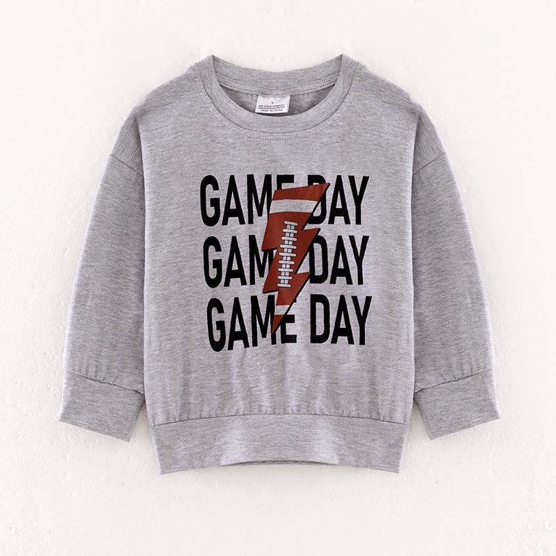 （In Stock L21-03-03）Girls Fall “GAME DAY” Print Top