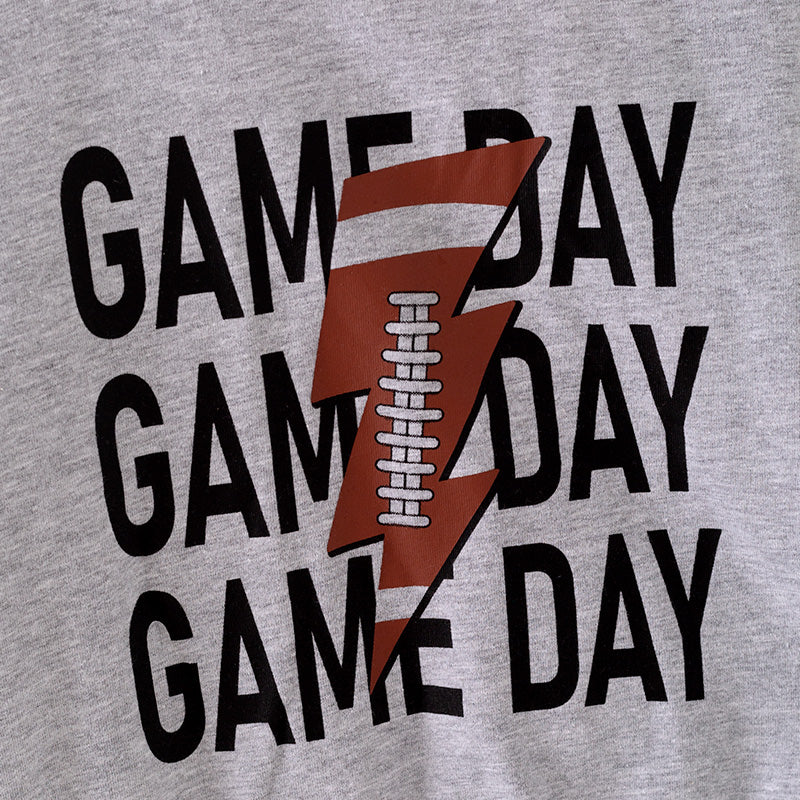 （In Stock L21-03-03）Girls Fall “GAME DAY” Print Top