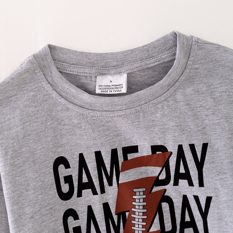 （In Stock L21-03-03）Girls Fall “GAME DAY” Print Top