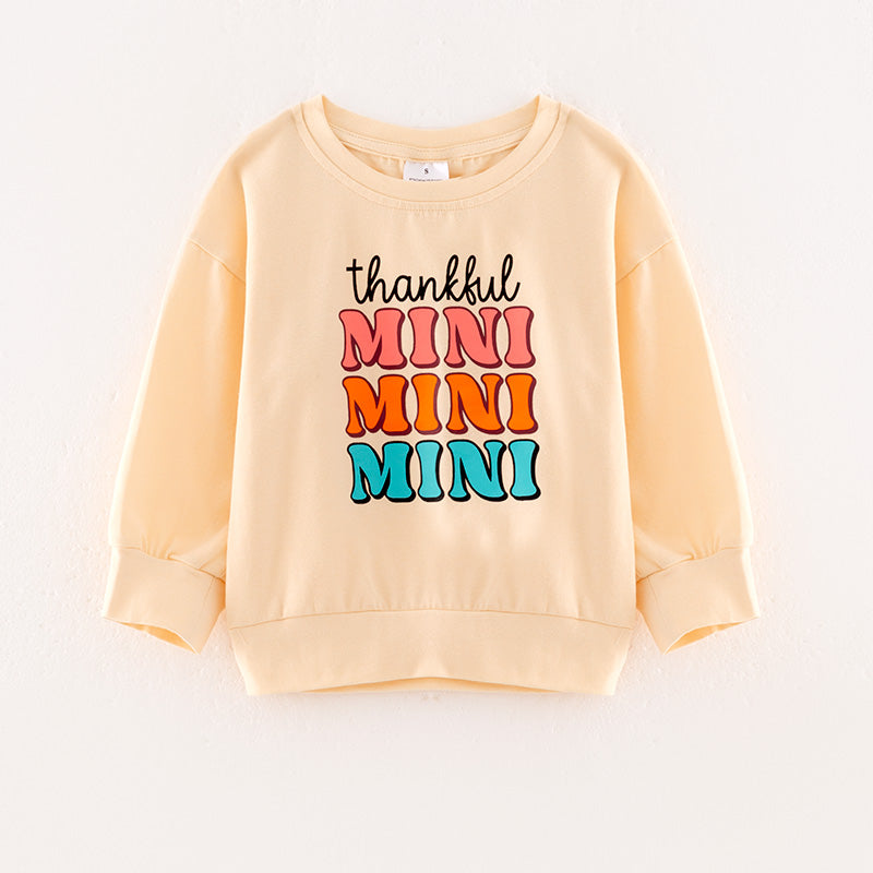 （In Stock L23-02-02）Mommy and Me “thankful MAMA” Print Top