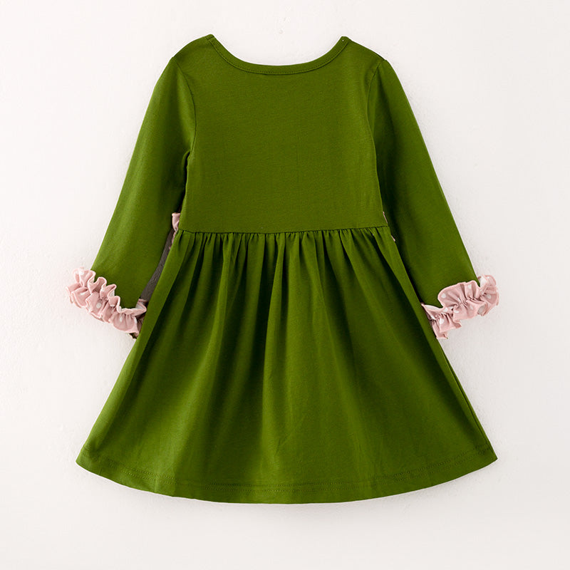 （In Stock Q06-02-02）Girls Thanksgiving Pumpkin Embroidery Dress