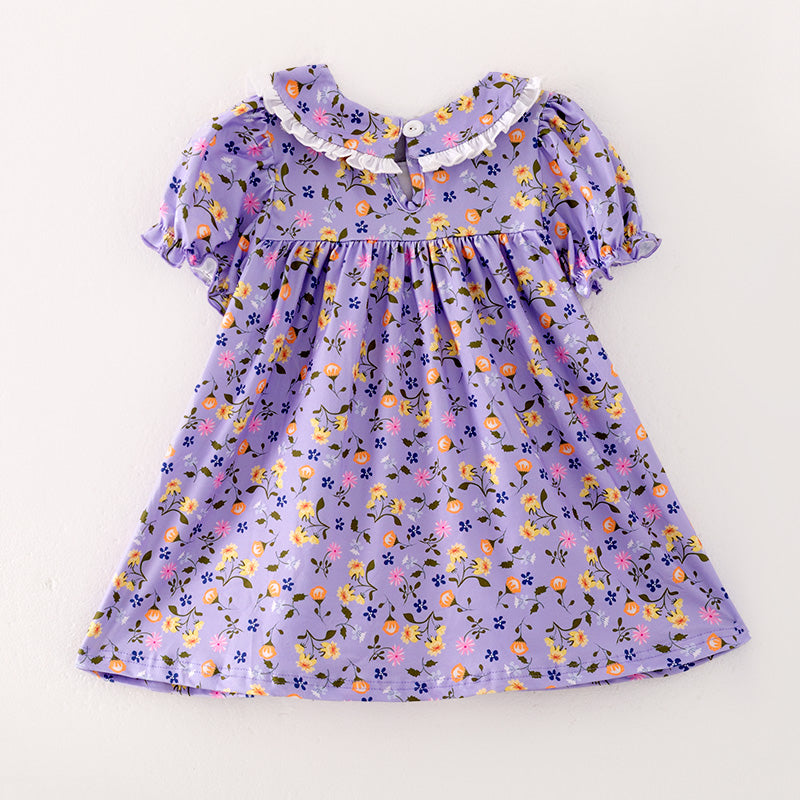 （In Stock Q4-1-1）Girls Thanksgiving Embroidery Dress