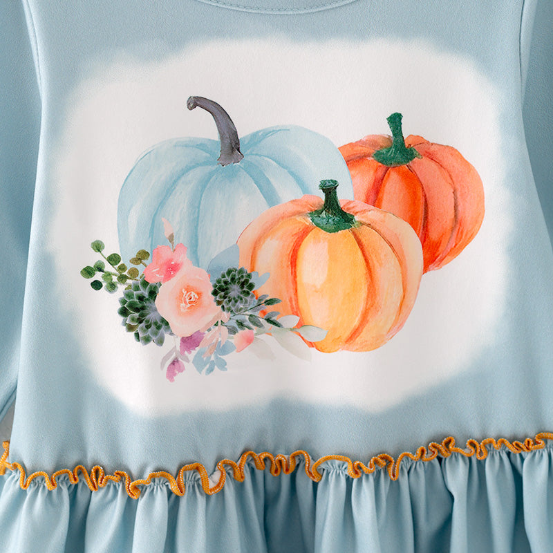 （In Stock Q4-5-1）Girls Thanksgiving Print Outfit Set