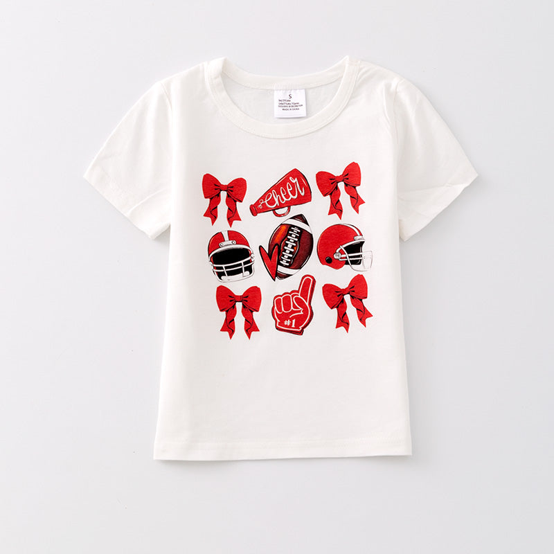 （In Stock）Girls Football Print T-shirt