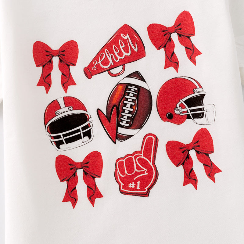 （In Stock）Girls Football Print T-shirt