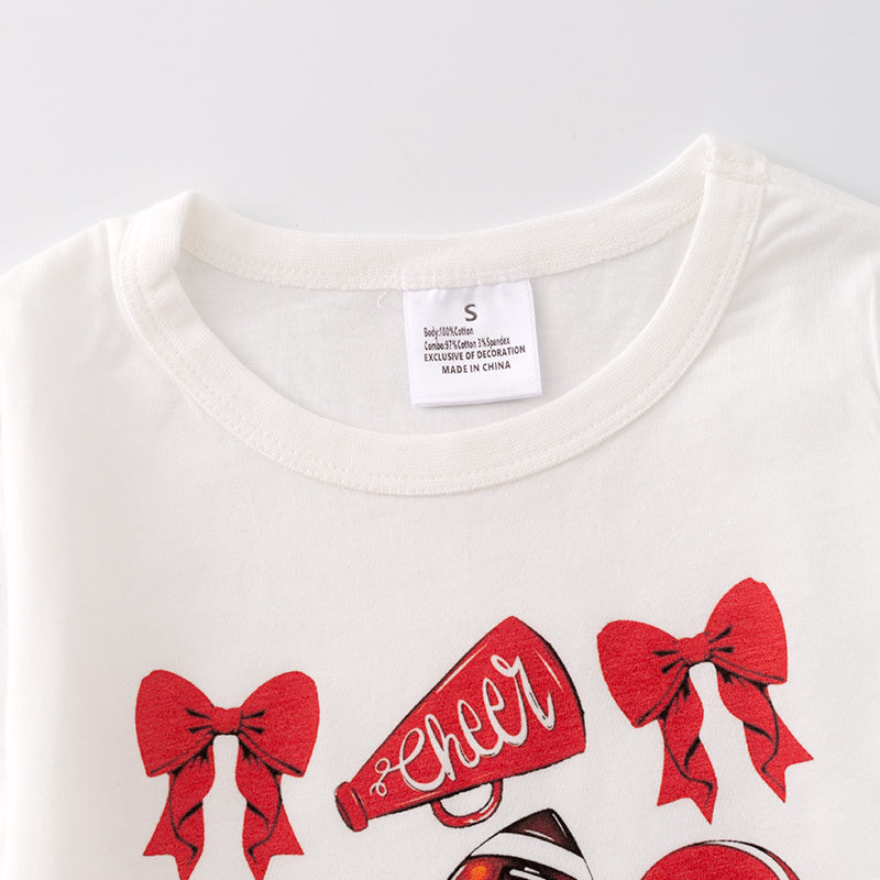 （In Stock）Girls Football Print T-shirt