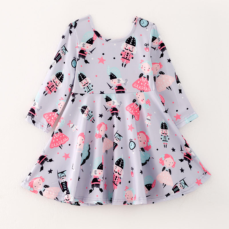 （In Stock L28-04-02）Girls Christmas Print Dress