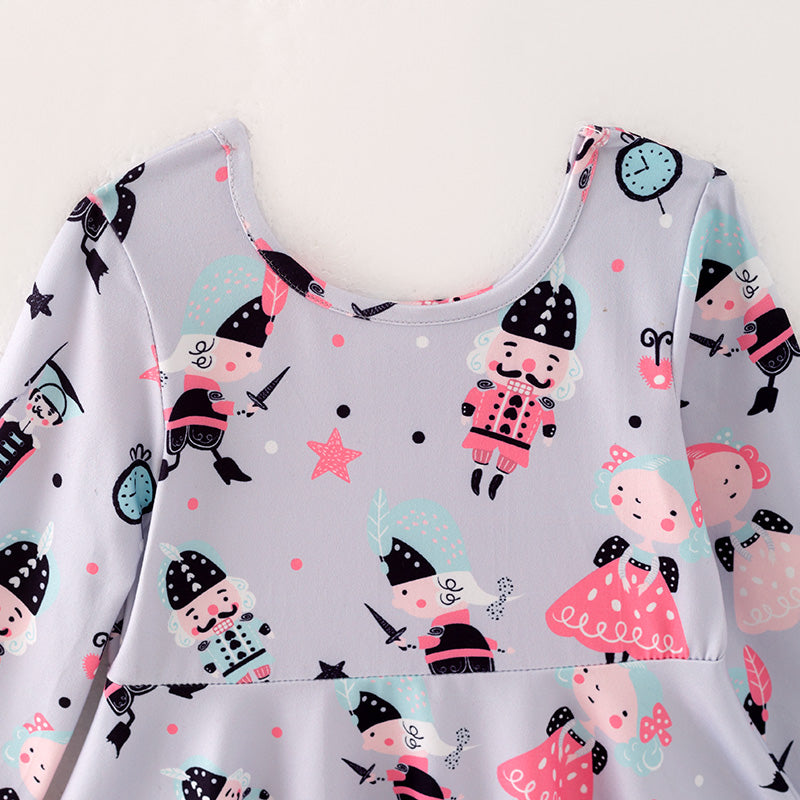 （In Stock L28-04-02）Girls Christmas Print Dress