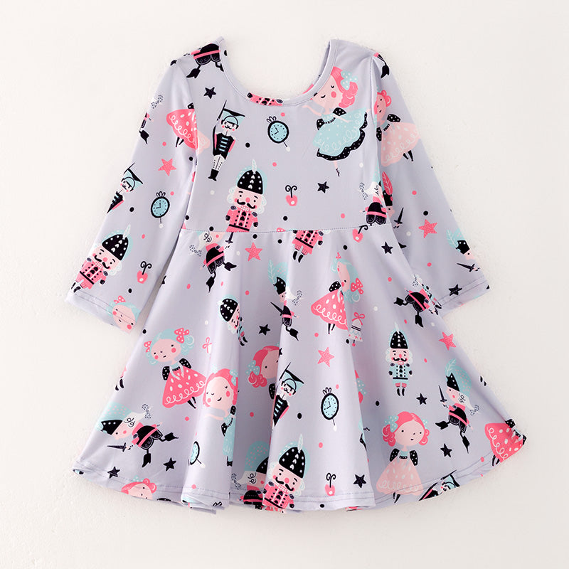 （In Stock L28-04-02）Girls Christmas Print Dress